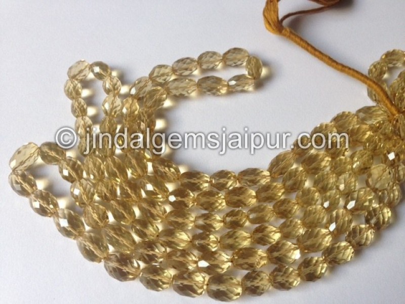 Honey Quartz Faceted Barrel Shape Beads